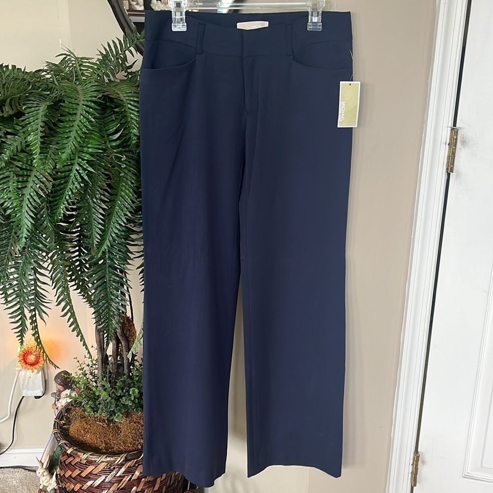 Brand New Michael Kors Navy Blue Dress Pants Office Business Slacks Pockets